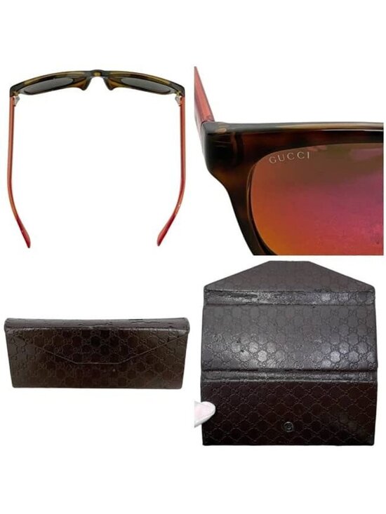 Gucci Sunglasses Mirror Orange Sherry Interlocking Lens Acetate Eyewear main image 8